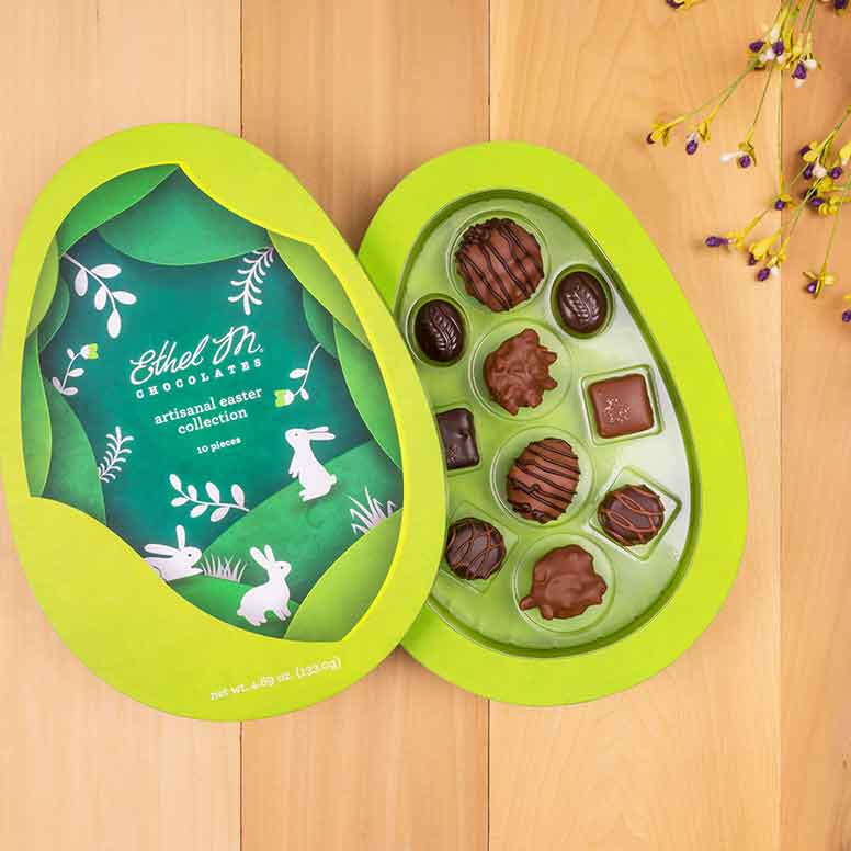 Easter egg shaped chocolate box for spring