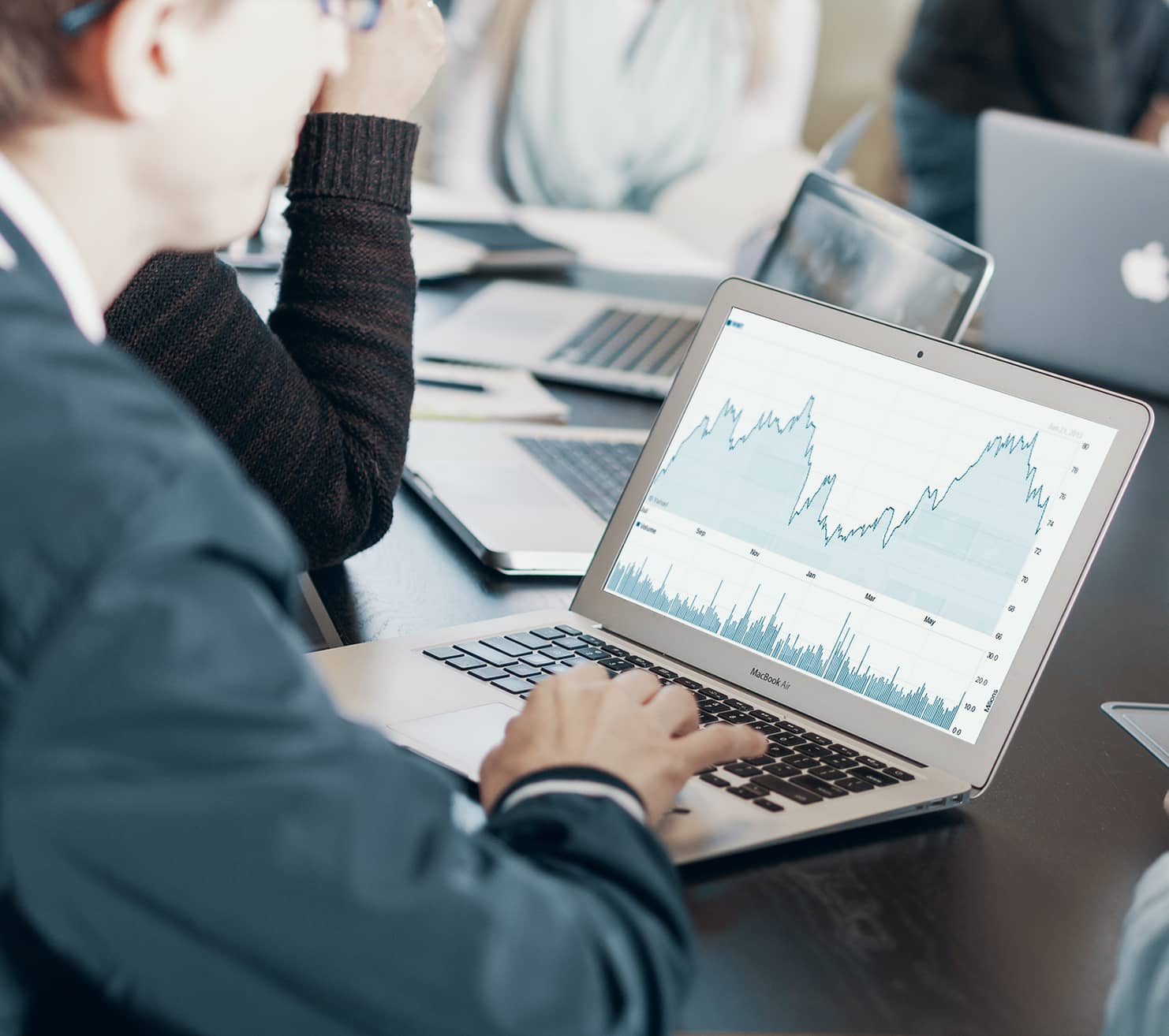 Laptop with graphs