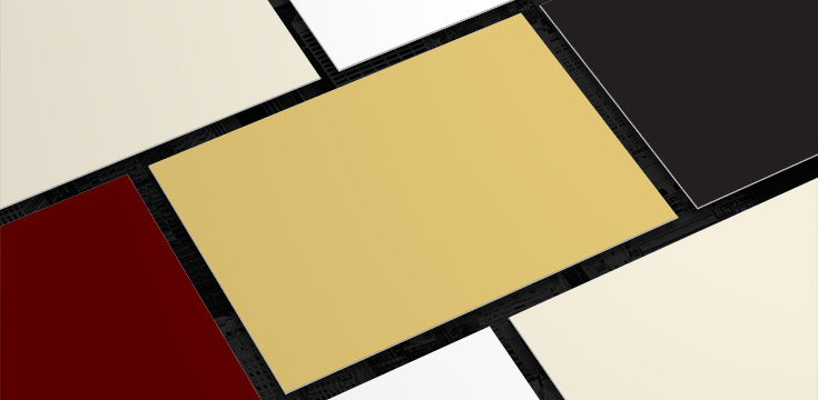 Overlapping rectangles in red, beige, gold, white, and black form a diagonal layout inspired by Braintrust’s creative vision for Gallivant Times Square.