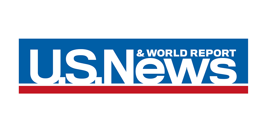 U.S. News & World Report logo with blue background and red underline, featured at the Braintrust + National Conference Center event.